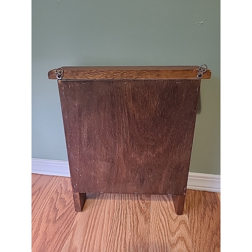 Vintage Framed Hanging Wooden Spice Rack / Medicine Caninet With Towel Rack - Picture 8 of 14